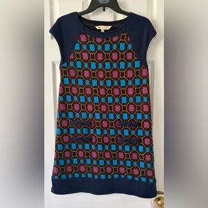 Geometric Patterned Dress - Blue and Purple